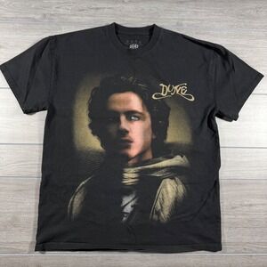 Goat Crew Dune Movie Paul Atreides Sandworm Black Graphic T-Shirt Mens Small